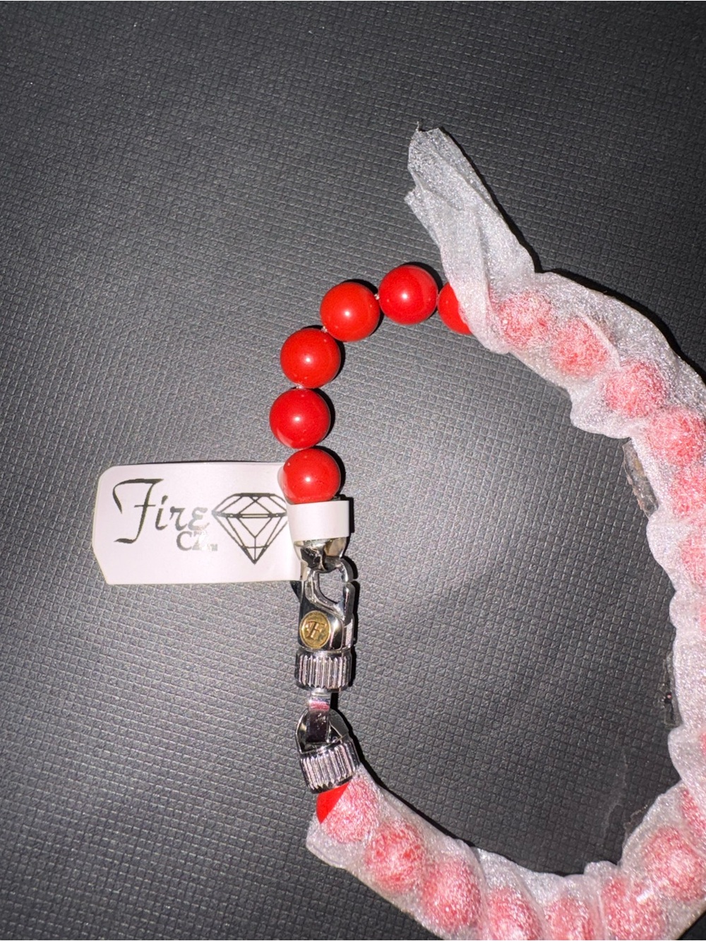 Red coral Bracelet with Silver Clasp